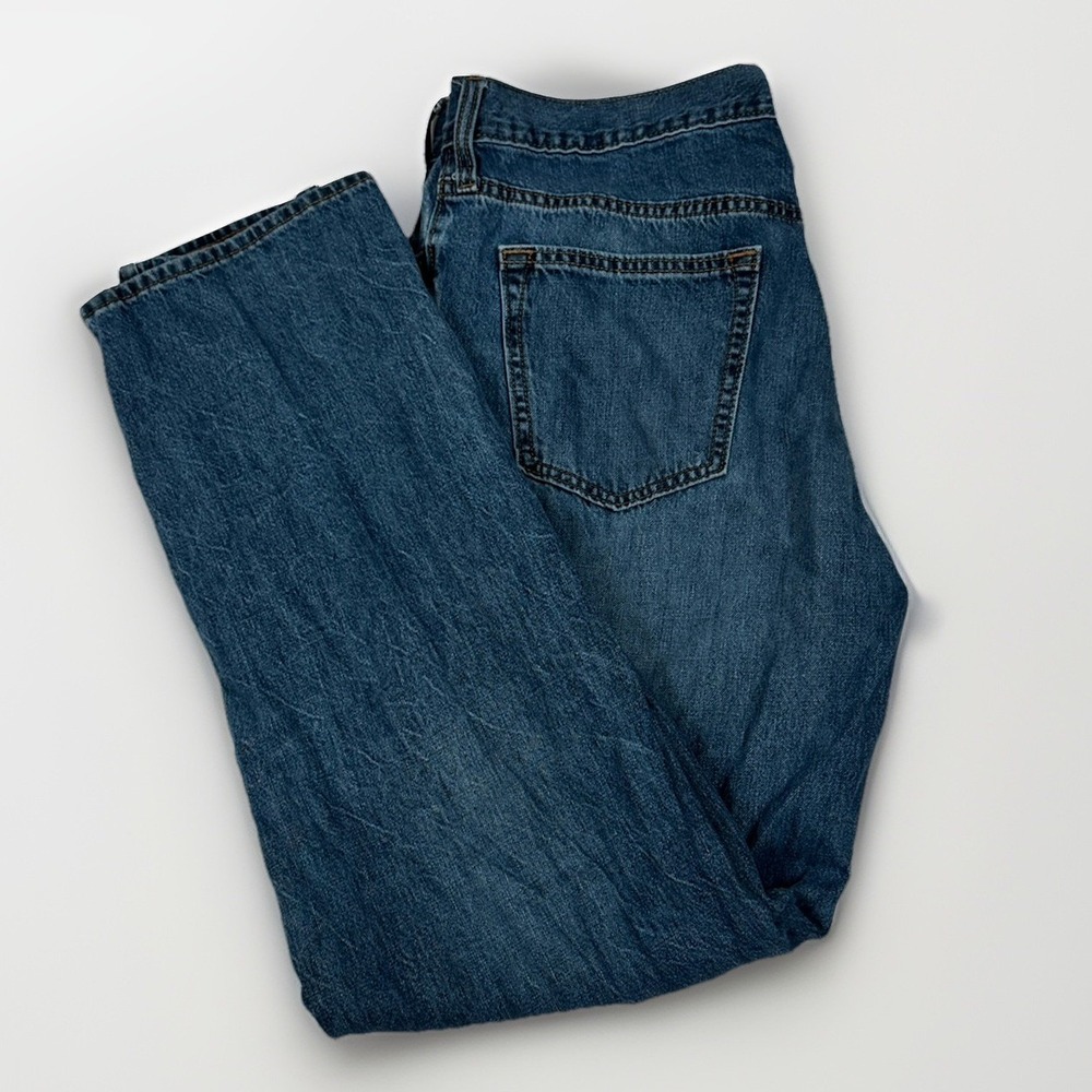 Old Navy Men's Straight Leg Jeans Blue Denim Size 36x32 Loose Fit